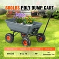 thumbnail image 3 of KFFKFF Garden Dump Cart, 35.8x19.5x8.2 in Dump Truck Cart, Max. 600lbs Load Capacity, 10in Rubber Tire, 180° Adjustable Handle, 3 of 9