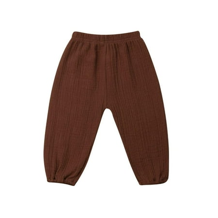 

Douhoow Unisex Baby Loose Pants Wrinkled Cotton Bloomers Solid Color Trousers