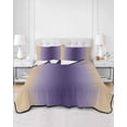 thumbnail image 3 of Quilts Twin XL Size, Dark Purple Khaki Ombre Soft Comforter Bedding Set for Bed, Modern Abstract Art Gradient Lightweight Quilted Bedspread with Pillow Cover(2 Pieces) for All Season, 68x98 Inch, 3 of 6