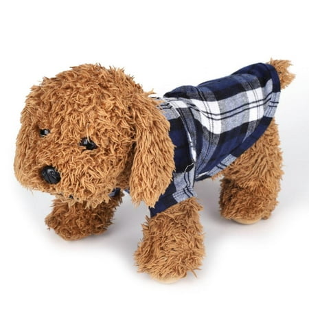 New Small Pet Dog Puppy Plaid T Shirt Lapel Coat Cat Jacket Clothes Costume Red M,100% brand new,Material: