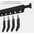 thumbnail image 4 of Tri-Fold Wall Mounted Clothes Drying Rack, Foldable Portable Garment Rack with 15 Windproof Hooks, for Balcony,Laundry,Bathroom, White, 4 of 7
