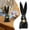 A, variant on Spring Rabbits Easter Decoration, Vintage Black Resin Bunny Decor Statue Large Rabbit Figurines Easter Table Centerpiece Decorative Bunny Sculpture Collectibles Gift for Home Indoor Decor Style 2