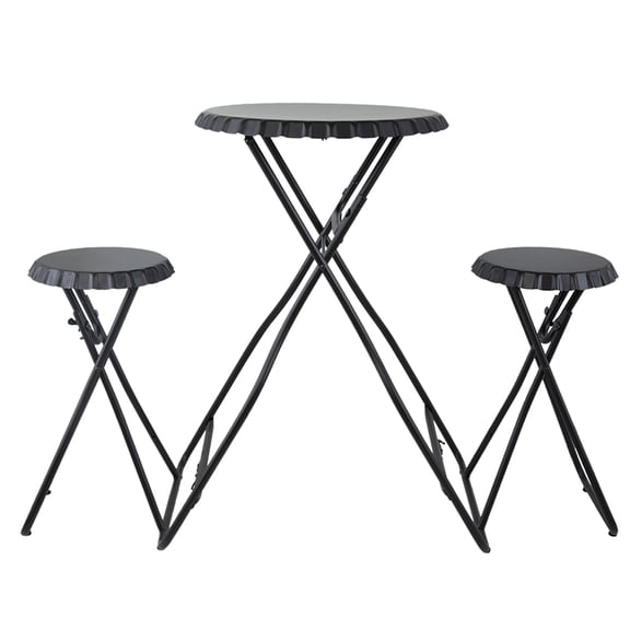 Black stowable table set - Ideal for small - room decor and display