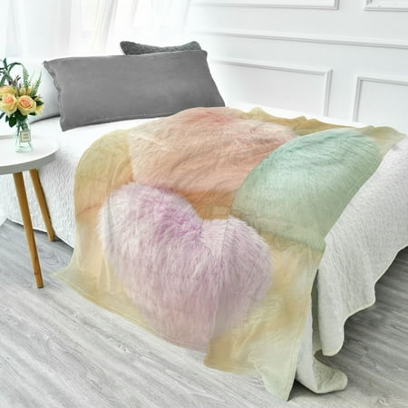 YAZAOO Travel Blanket Camping Blankets Fashion Heart Pillows Patten