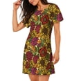 thumbnail image 2 of Vsdgher Chemise de Nuit à Manches Courtes Motif Tournesol pour Femmes, Col Rond, Mignonne, Confortable, 2 of 6