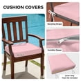 thumbnail image 3 of Outdoor Patio Cushion Covers 4 Pack Pink Patio Chair Cushion Covers with Ties and Zipper Solid Color Pink Waterproof Outdoor Seat Cushion Covers for Patio Furniture 24"x24", 3 of 9