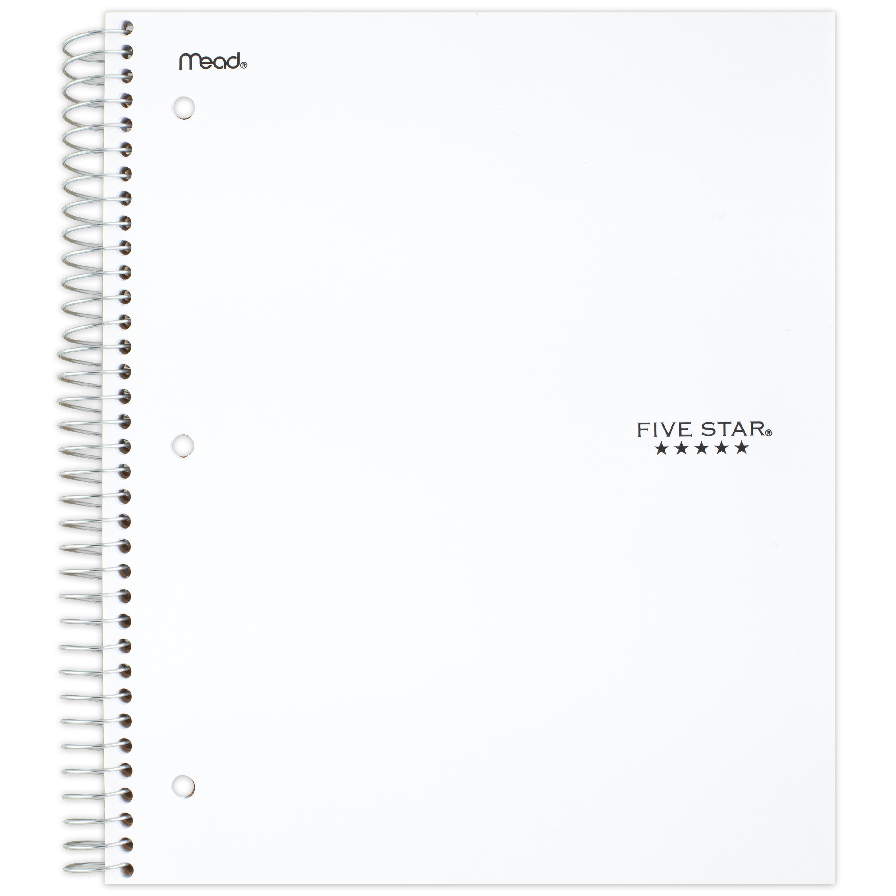 Five Star Wirebound Notebook Plus Study App, 3 Subject, College Ruled, 8 1/2" x 11", White (820003AE2-WMT)