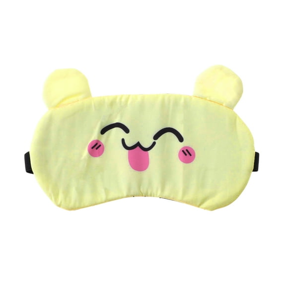 Unique Bargains 1 Pc Durable Funny Eye Mask for Home Yellow Polyester Cotton