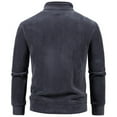 thumbnail image 5 of LMOIPLI Men's Polar Fleece Jacket Full Zip Long Sleeve Solid Color Jackets Fall Winter Casual Warm Stand Collar Coat Pockets for Hiking Outdoor Gray S, 5 of 5