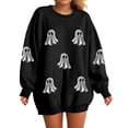 thumbnail image 2 of TTUHYWXI Halloween Sweatshirts For Women Sequin Pumpkin Tops Orange Long Sleeve Shirts Crew Neck Casual Pullover Top (Black, XL), 2 of 6