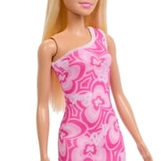 Barbie Fashion Doll in Barbiecore-inspired Outfit with Pink Heels and Pink Patterned Dress, Blonde
