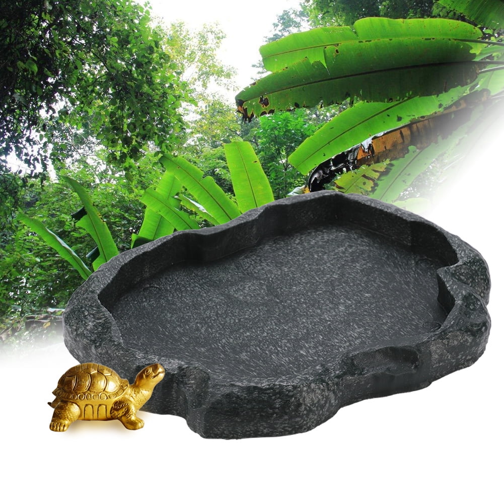 Reptile Water Dish Tray Food Bowls For Amphibians Lizard Snake Gecko Tortoise 