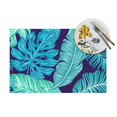 thumbnail image 4 of YFYANG Washable Heat-Resistant Placemats, 70% PVC/30% Polyester, Green Tropical Leaves Kitchen Table Mat, 12" x 18" 6 Pcs, 4 of 6