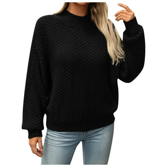 WEAIXIMIUNG « Chandail Tricoté à Col Roulé Uni pour Femme, Élégant pour le Quotidien, à Manches Longues »