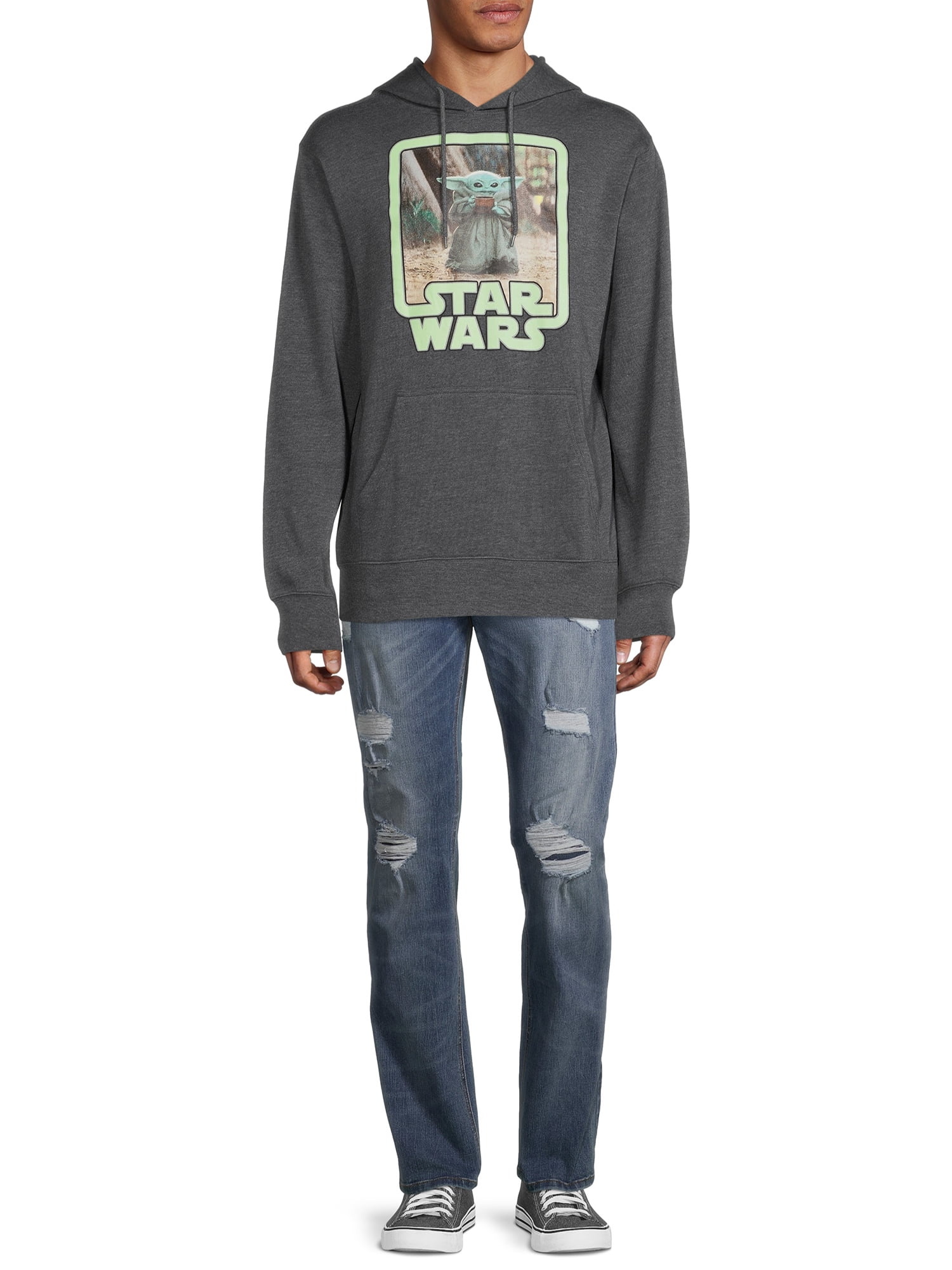 Star Wars The Mandalorian Baby Yoda Men's & Big Men's Hoodie Sweatshirt, Sizes S-3XL