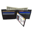thumbnail image 6 of Genuine Leather Men's Bifold Center Flap Wallet Thin Credit Card Front Pocket, 6 of 7