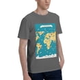 thumbnail image 2 of Bingfone World Map With Landmarks Men'S Loose Fit Short-Sleeve Pocket T-Shirt, 2 of 7