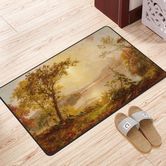 ZICANCN Area Rugs Doormat , Greenwood Painting Oil Facecloth Non-Slip Floor Mat Rug for Living Room Kitchen Sink Area Indoor Outdoor Entrance 72"x48"
