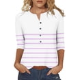 thumbnail image 2 of FNFYFH Womens 3/4 Sleeve Tops Plus Size Henley Shirts Casual Trendy Button T Shirts Summer Basic Tunic, 2 of 5