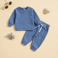 thumbnail image 4 of Gerichy Toddler Kids Baby Boy Fall Outfits Letter Print Sweatshirt Pullover Tops + Pants Outfits Set Tracksuit Boy Clothes Long Sleeve Tops Pants Sets Solid Color Boys 2PCS Fall Winter Outfits, 4 of 6
