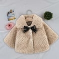 thumbnail image 4 of Atogsazn Baby Girl's Fleece Jacket Toddler Fuzzy Long Sleeve Jackets Plush Winter Warm Clothes Outfit 01-Khaki 9-12 Months, 4 of 6
