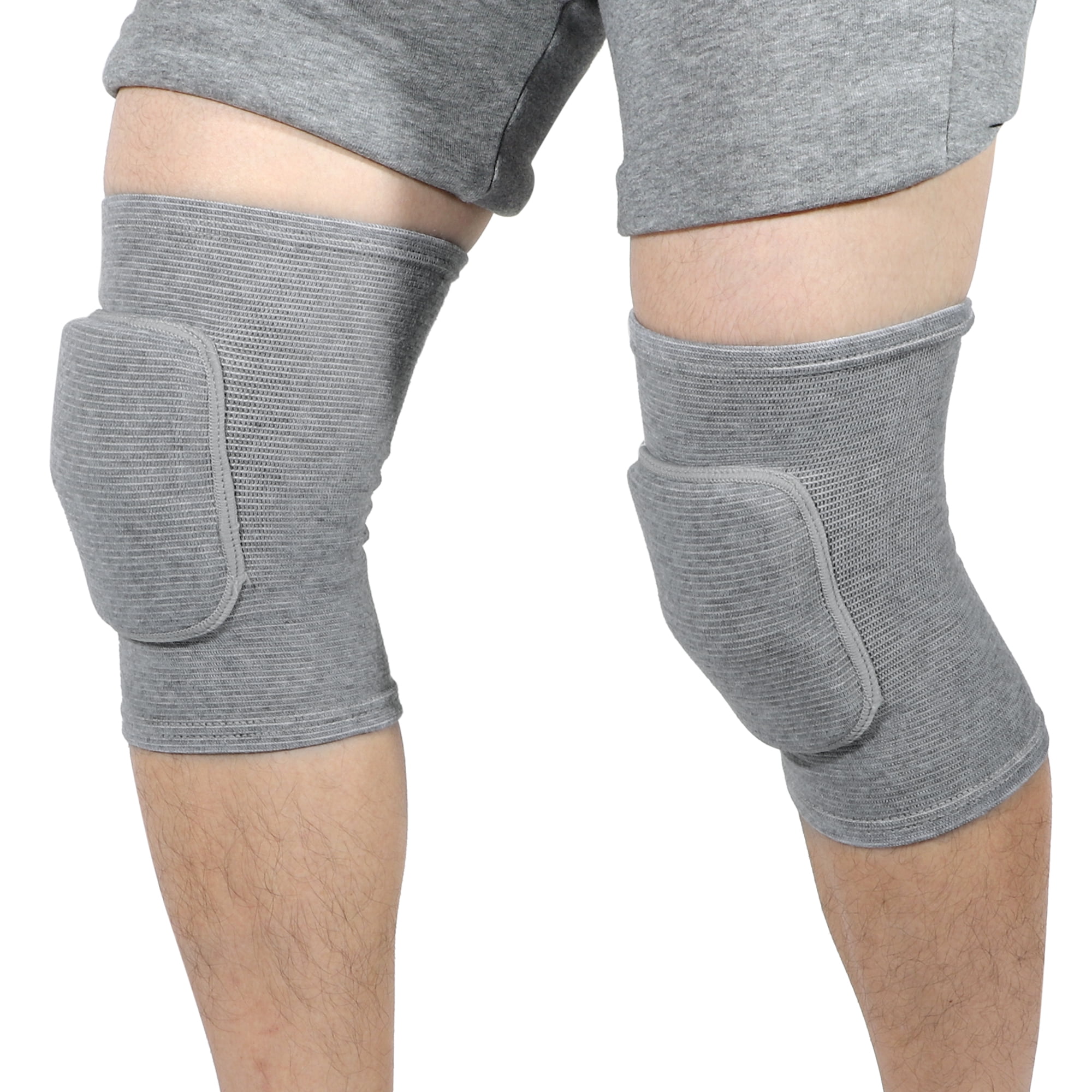 Unique Bargains 1 Pair Knee Brace Protection Sponge Knee Pads Knee Support Gray Size L