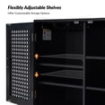 thumbnail image 3 of 4-door Modern Storage Sideboard with Adjustable Shelf Latticwork Door Cabinet for Living Room Black, 3 of 7