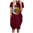 thumbnail image 1 of Robe avec Poches pour Femmes Mode Femmes Ample Imprimé Tournesol Col Rond Poches Robe Décontractée Manches Courtes Robe avec Manches pour Femmes Robe Tournesol pour Femmes Robe Décontractée pour Femmes, 1 of 4