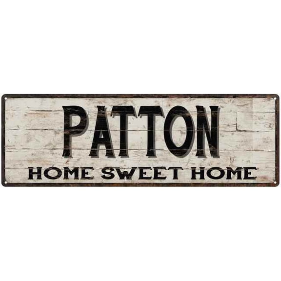 PATTON Rustic Home Sweet Home Sign Gift 8x24 Metal Decor 108240084464