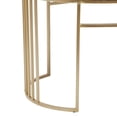 thumbnail image 5 of DecMode Velvet Oval Tufted Bench with Gold Metal Legs, White, 5 of 10