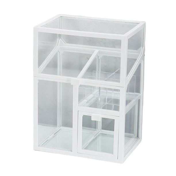 Organizador de maquillaje Organizador de cosméticos Organizador de pinceles de encimera portátil para Blanco