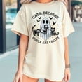 thumbnail image 2 of Cats Because People Are Creepy T-Shirt – Cute Ghost & Cat Halloween Tee, 2 of 5