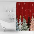 thumbnail image 2 of Christmas Winter Shower Curtain, 36" x 72", Snowflakes Pine Tree Simple Red Waterproof Bathroom Curtain Washable Shower Curtain Set with 12 Hooks, 2 of 6