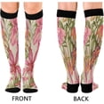 thumbnail image 2 of GZHJMY 1 Pair Flower Pattern Compression Socks for Women Men, Knee High Stocking for Running,Athletic,Medical, 2 of 7