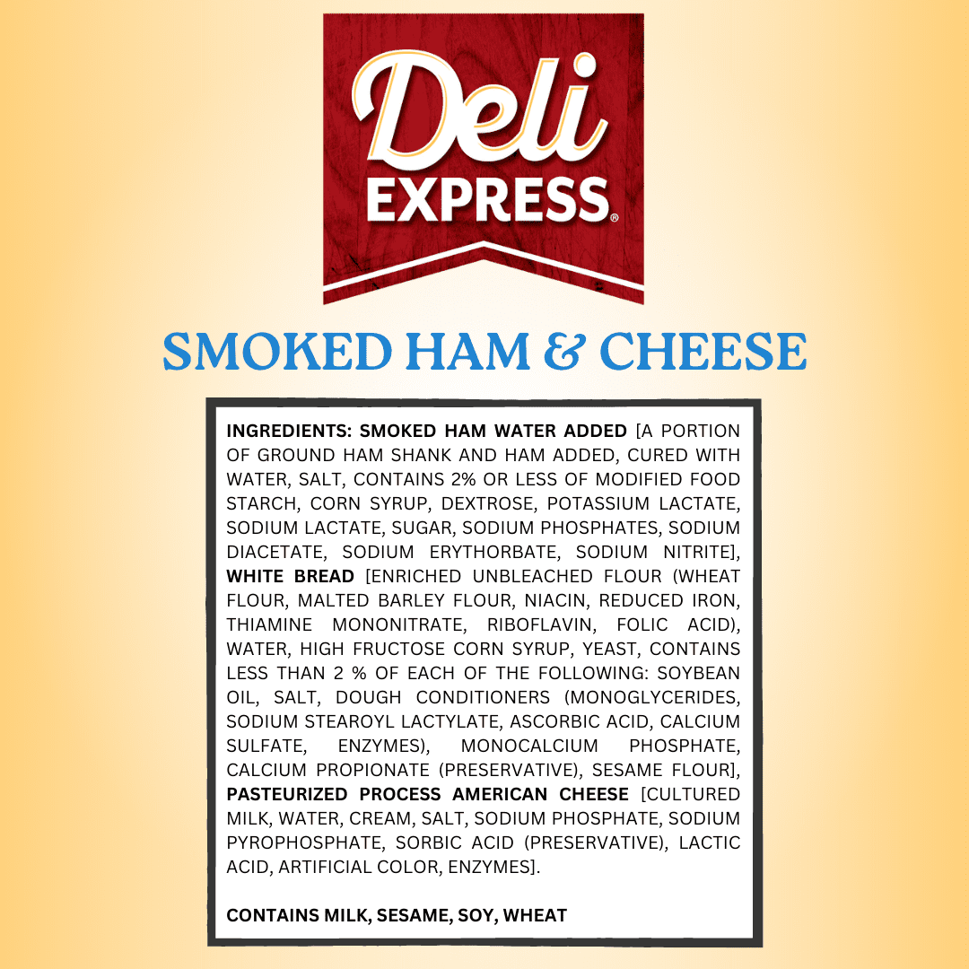 Deli Express Smoked Ham & Cheese Sandwich Wedge, 4.6 oz, 1 Count