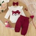 thumbnail image 2 of Baby Girl Bodysuit Outfits Long Sleeve Romper Bodysuit Tops Pants Set Cute Fall Winter Clothes, 2 of 8