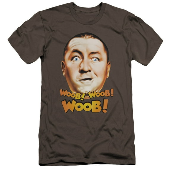 Three Stooges Woob Woob Woob Premium Canvas Adult Slim Fit 30/1 T-Shirt Charcoal