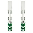 thumbnail image 4 of 0.7Ct Brilliant Round Cut Hoop Emerald 18K White Solid Solid Gold Everyday Dainty Earrings Lever Back, 4 of 7