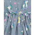thumbnail image 2 of imagikids Unicorn Girls Button Down Chambray Dress Toddler to Big Kid Sizes, 2 of 4