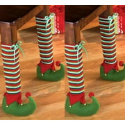 Christmas Elves Table Chair Leg Sock Stocking Cover Xmas Party Decor Ornament
