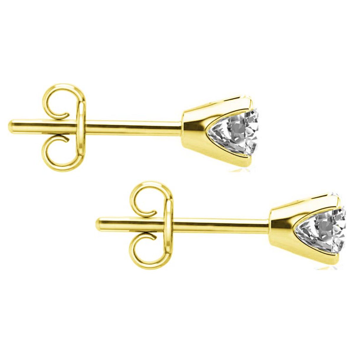 SuperJeweler 1/4 Carat Lab Grown Diamond Stud Earrings for Women, Yellow Gold Diamond Jewelry, Elegant Earrings for Women