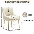 thumbnail image 5 of SEYNAR Modern Velvet Dining Chair Set of 2, Upholstered Side Accent Kitchen Chair with Golden Metal Legs, 5 of 10
