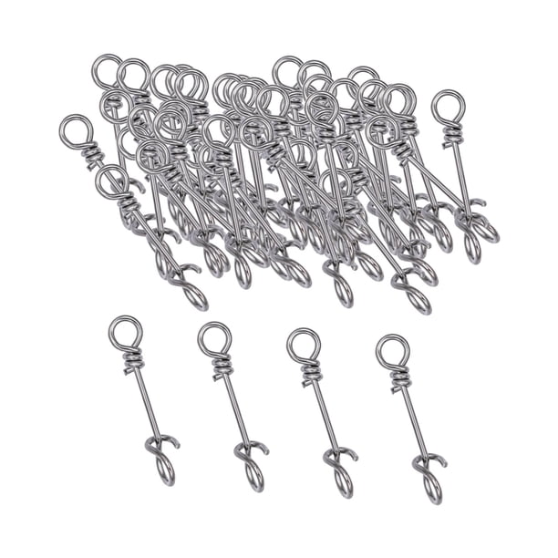 50 broches de pesca, clips para equipo, accesorios de pesca compactos, de acero inoxidable 10mm