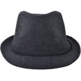 thumbnail image 1 of Simplicity Unisex Structured Gangster Trilby Wool Fedora Hat, 3079_Grey, 1 of 4