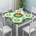 thumbnail image 3 of Green Tie Dye Sunburst Pattern Square Fitted Tablecloth with Elastic Edge,Square Table Cover,Washable Elastic Table Cover for Home Kitchen Party Decor 34"x34", 3 of 6