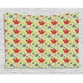 thumbnail image 1 of Tea Tapestry, Classic Teapot with Polka Dots Ceramic Cupcake Lemon Mint British Victorian Pastel, Wall Hanging for Bedroom Living Room Dorm Decor, 80W X 60L Inches, Multicolor, by Ambesonne, 1 of 2