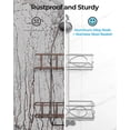 thumbnail image 6 of 2 Tier Stainless Steel Anodized Aluminum,Height-Adjustable Rustproof Shower Caddy Hanging Anti-Swing-Over The Shower Head Caddy-Bathroom Showe r Storage Organizer With Soap Box Holder, 6 of 10