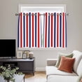 thumbnail image 5 of Red Blue White Striped Kitchen Curtains Short 45 Inch Length, Modern Simple Stripes Grommet Top Bedroom Living Room Curtains, Light Filtering Cafe Curtain Drapes 2 Panels Set 84''x45'', 5 of 9
