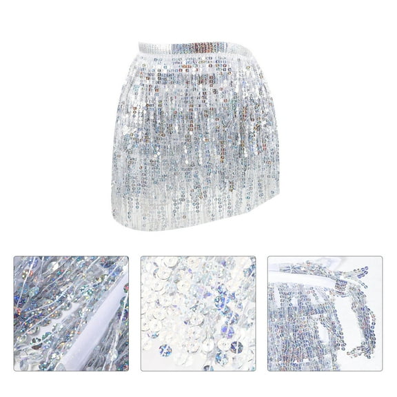 LEORX Belly Sequin Skirt 1Set Comfortable Wear Performance for Cosplay Party