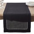 thumbnail image 1 of SARO 6304.BK1690B 16 x 90 in. Rectangle Classique Ourlet Border Table Runner Noir, 1 of 1